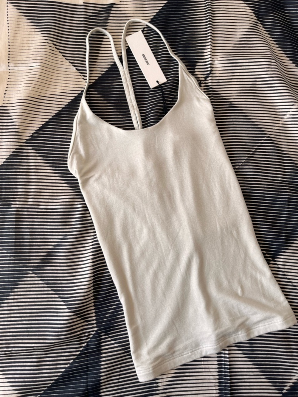 NWT Joah Brown XS/Small open T back cami in chalk off white cream